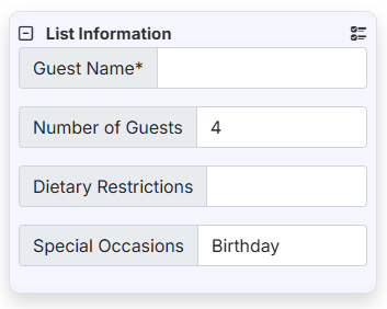 Image of workflow form data made from simple text