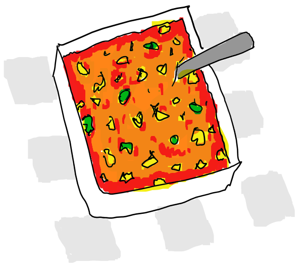 Hand drawn image of a casserole dish